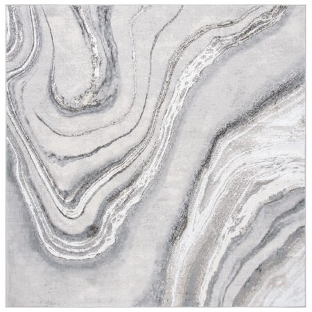 Safavieh 8 x 8 ft. Orchard Contemporary Power Loomed Square Area Rug, Grey & Ivory ORC637H-8SQ